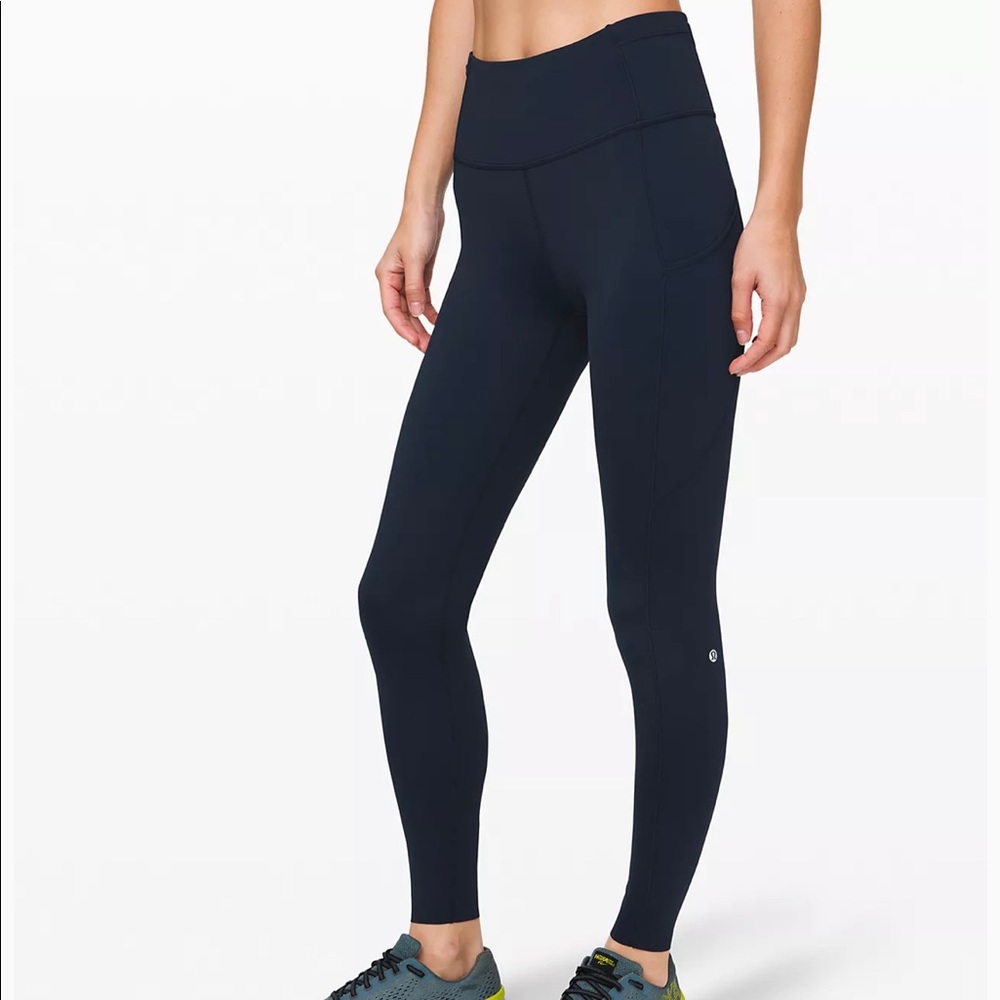 lululemon fast and free 28” navy leggings